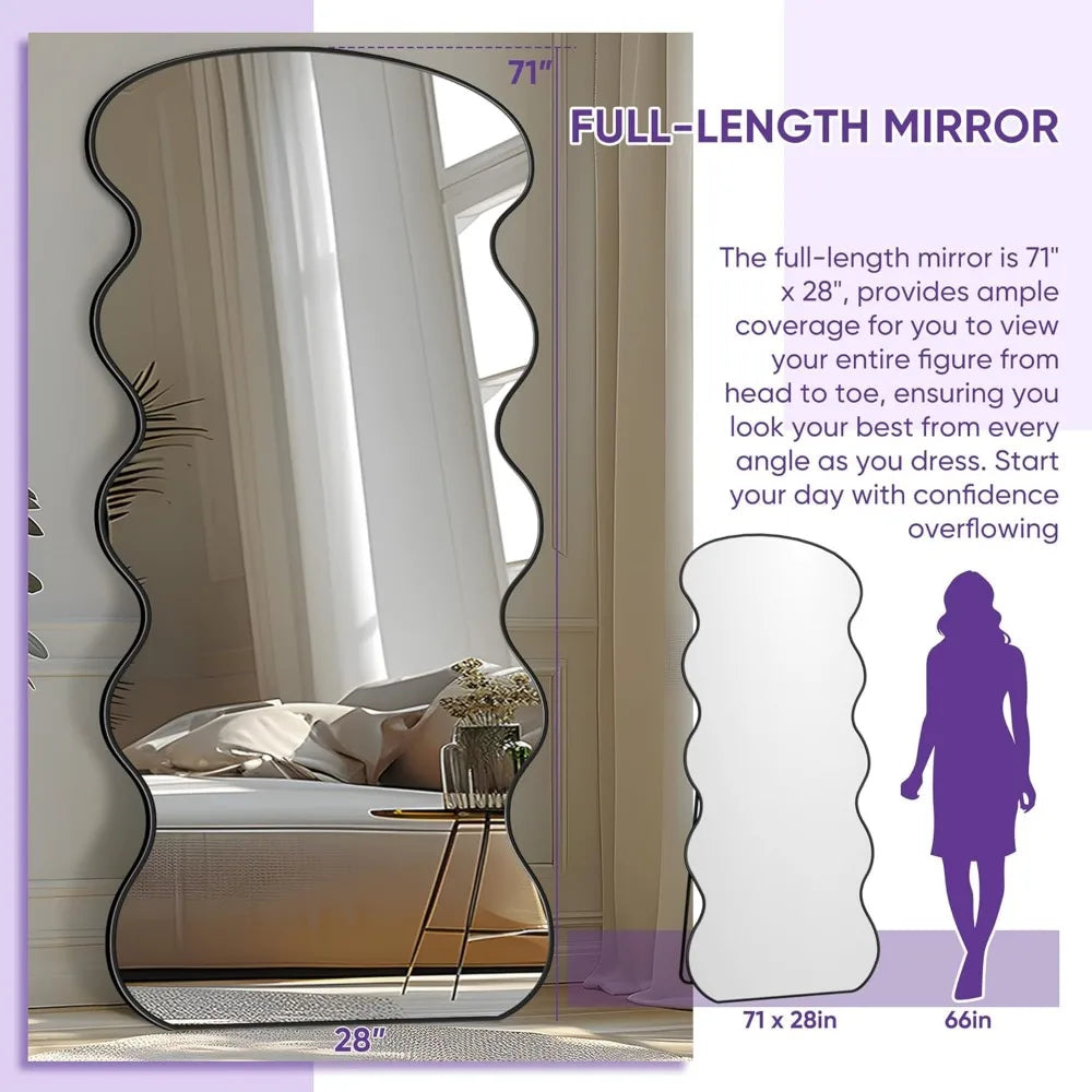 Wavy Irregular Full-Length Mirror