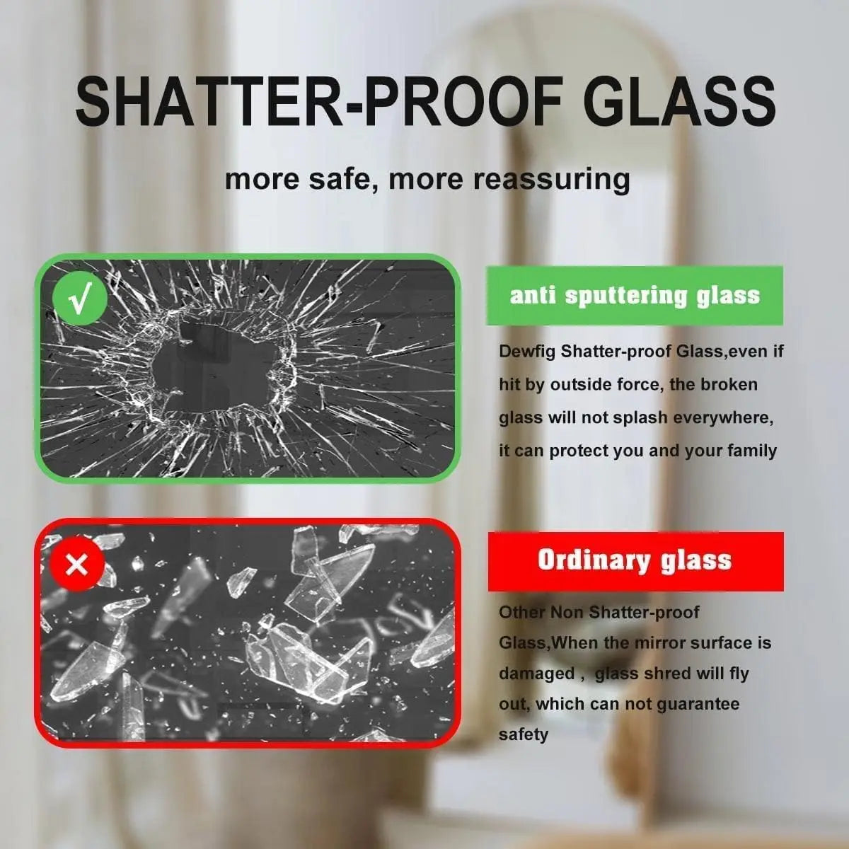 Modern Arched Floor Mirror