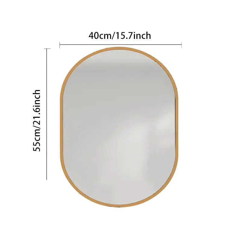 Gold Frame Oval Bathroom Mirror