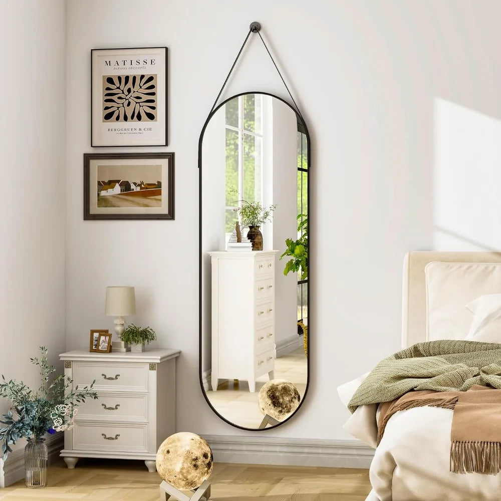Oval Hanging Wall Mirror