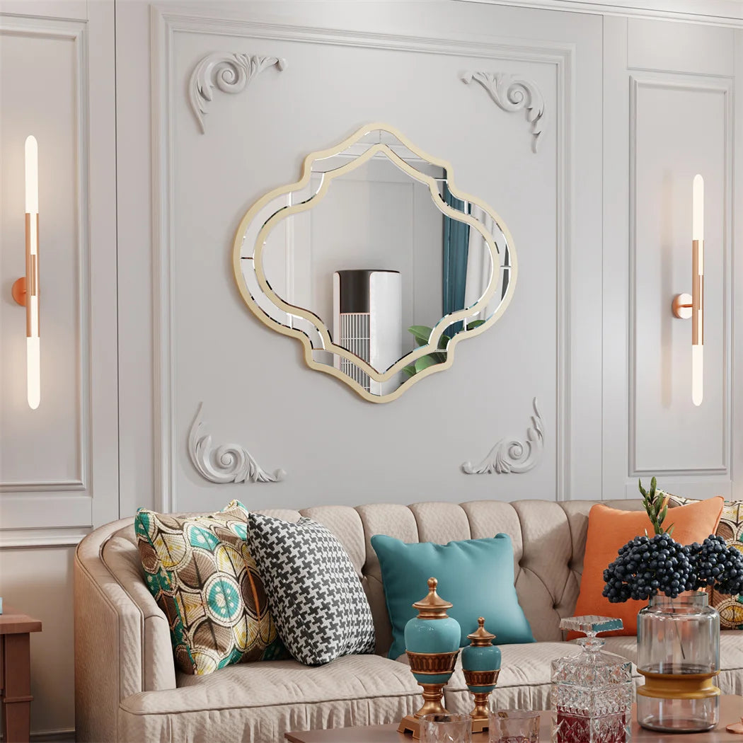 Irregular Silver Frame Mirror
