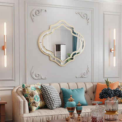Irregular Silver Frame Mirror