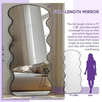 Wavy Irregular Full-Length Mirror