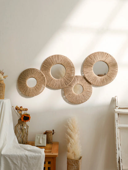Hand-Woven Wall Decor Mirror