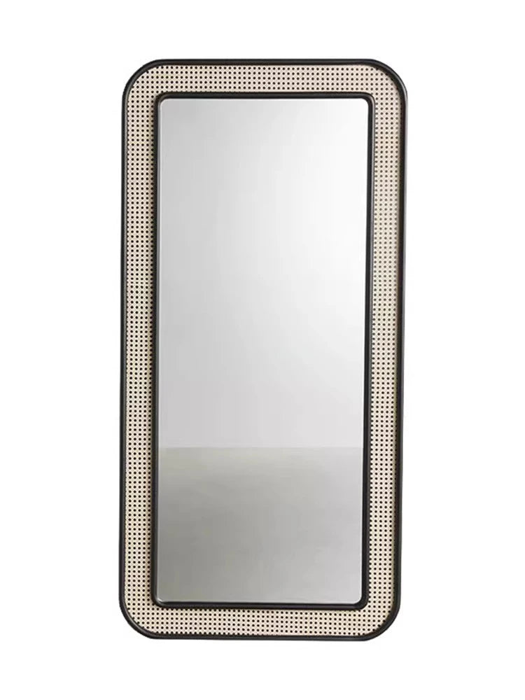 Modern Rattan Floor Mirror