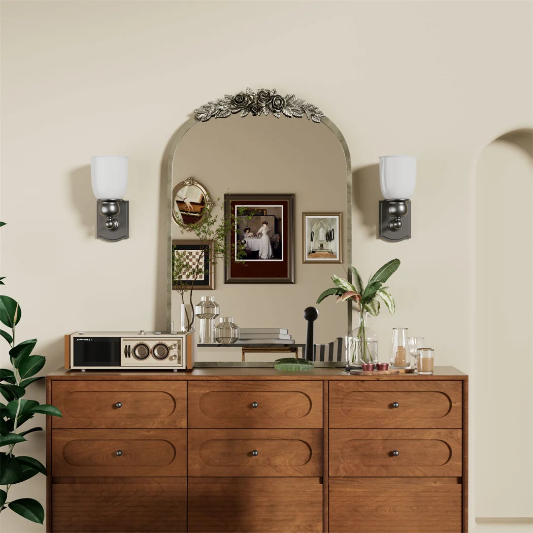 Arched Antique Wall Mirror