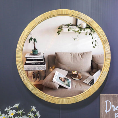Rattan Round Wall Mirror