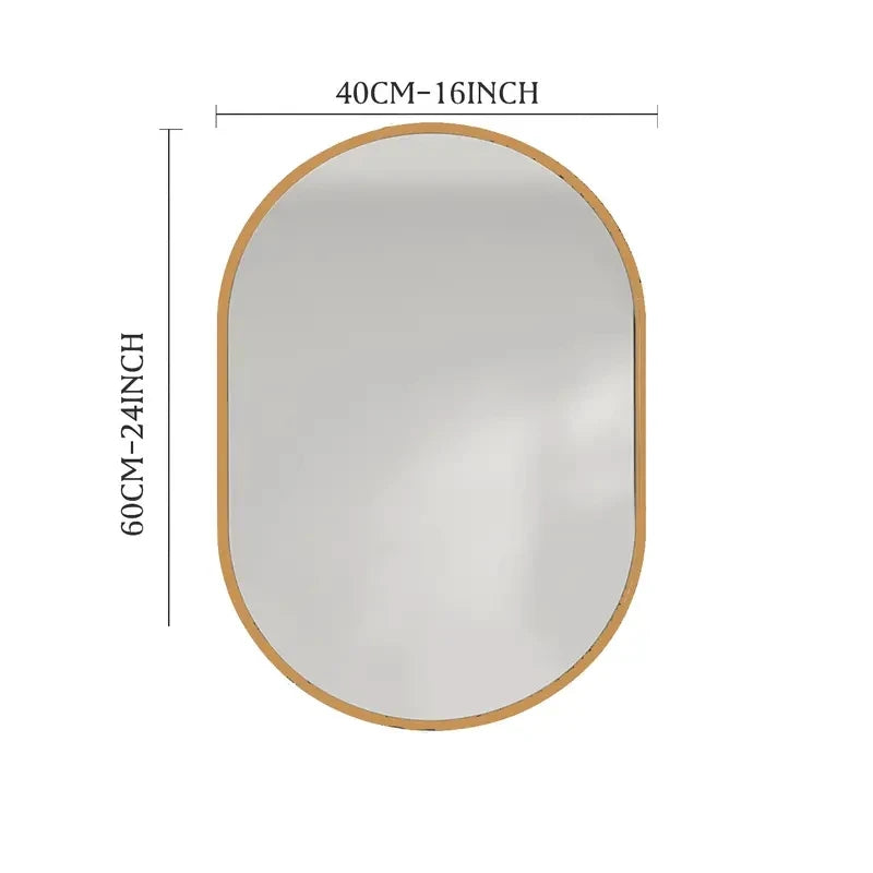 Gold Frame Oval Bathroom Mirror