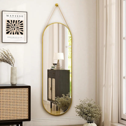 Oval Hanging Wall Mirror