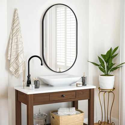 Gold Frame Oval Bathroom Mirror