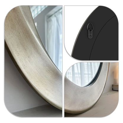Oval Wall Mirror with Beveled Edge