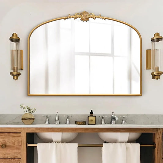 Gold Framed Arched Mirror