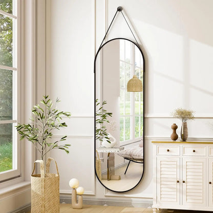 Oval Hanging Wall Mirror
