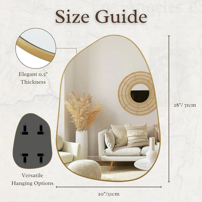 Golden Wood Framed Wall Mirror