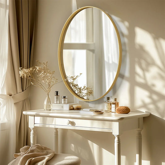 Brushed Gold Oval Mirror