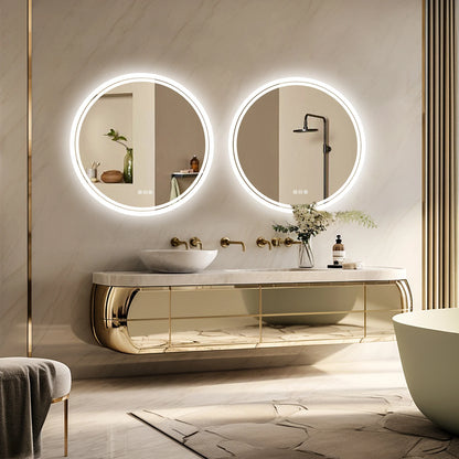 Round Bathroom Mirror with LED Light