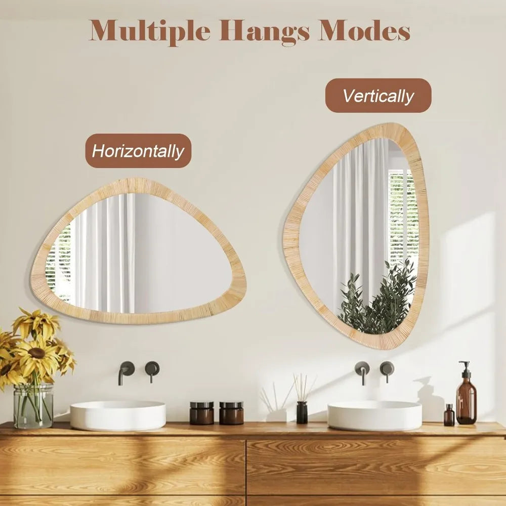 Natural Boho Rattan Mirror