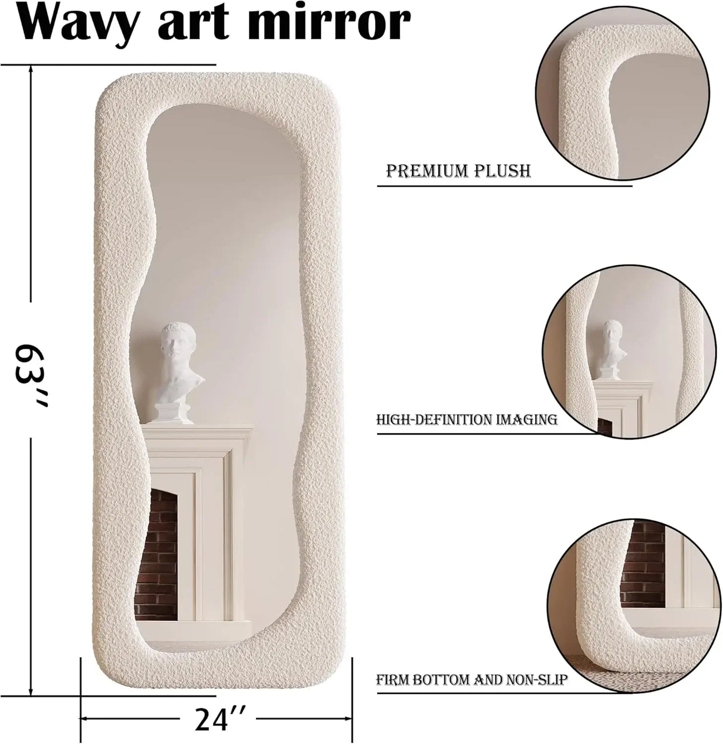 Textured Irregular Full-Length Mirror