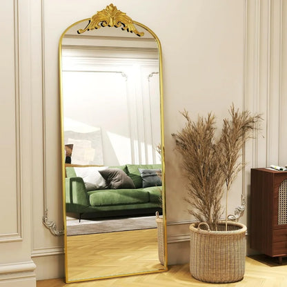 Elegant Gold Arched Full-Length Mirror