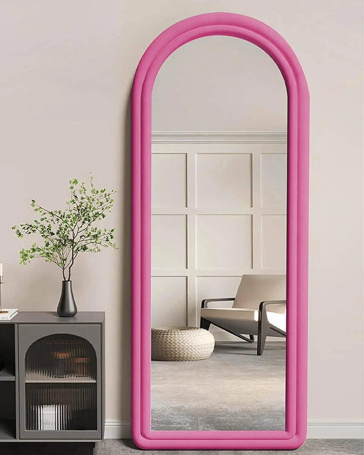 Floor Mirror with Arched Frame