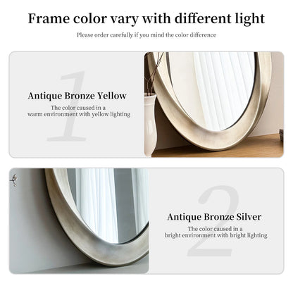 Oval Wall Mirror with Beveled Edge