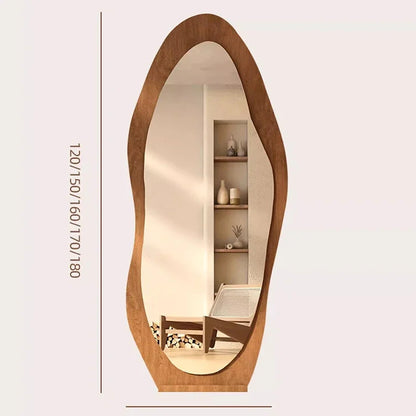 Organic Wood-Framed Irregular Mirror
