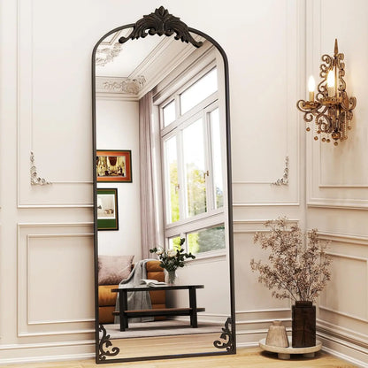 Elegant Gold Arched Full-Length Mirror