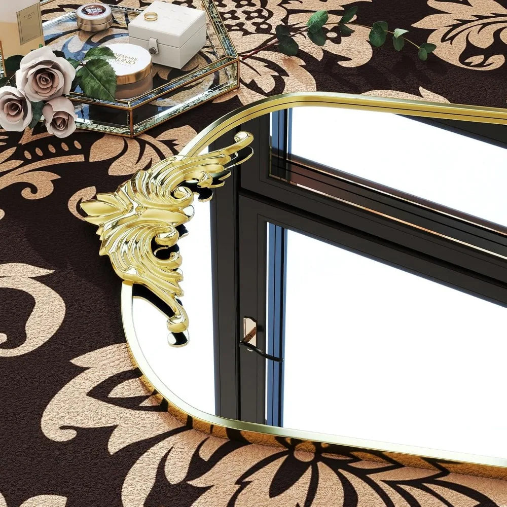 Elegant Gold Arched Full-Length Mirror