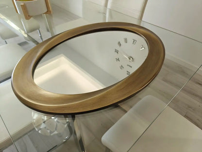 Oval Wall Mirror with Beveled Edge