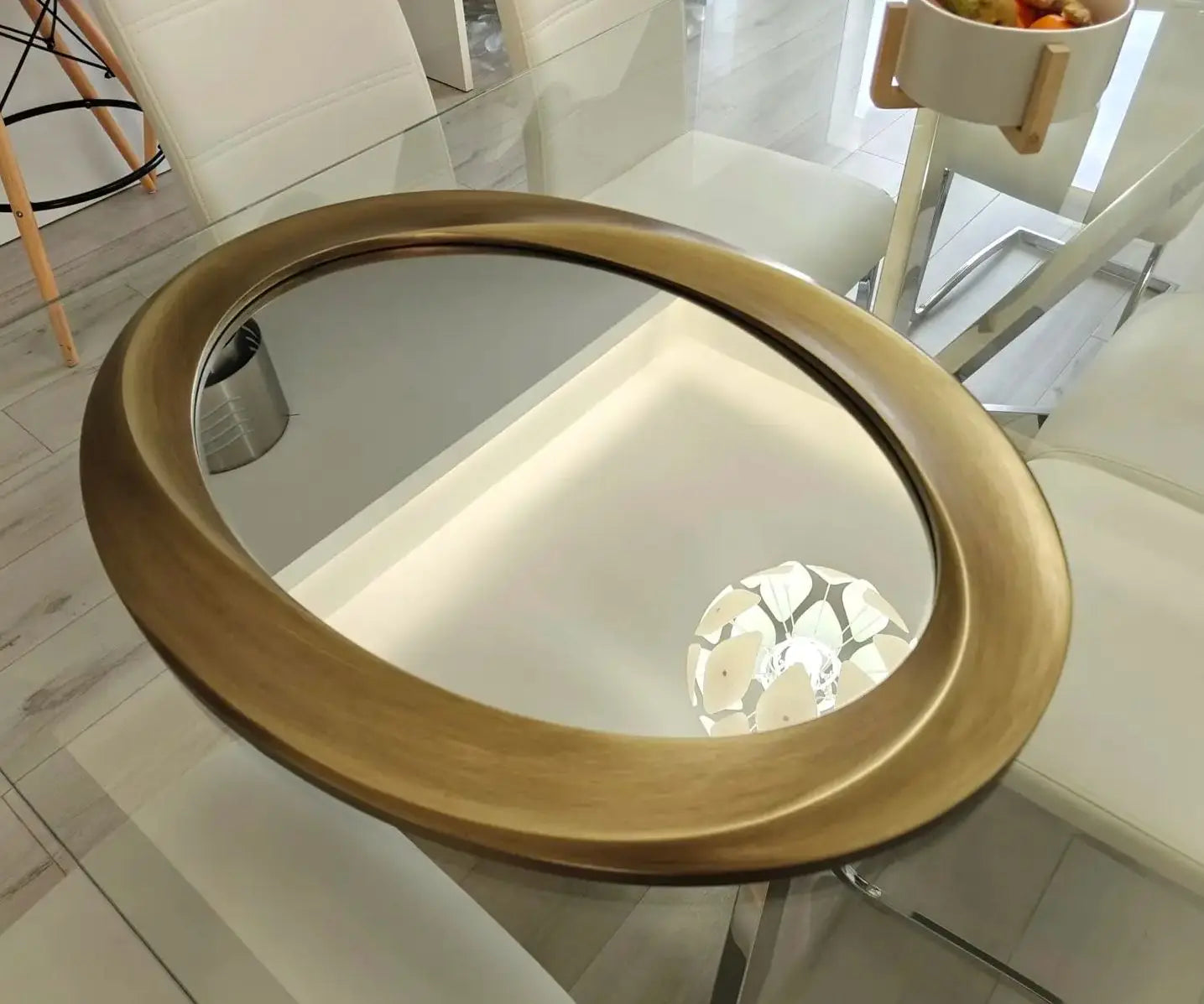 Oval Wall Mirror with Beveled Edge