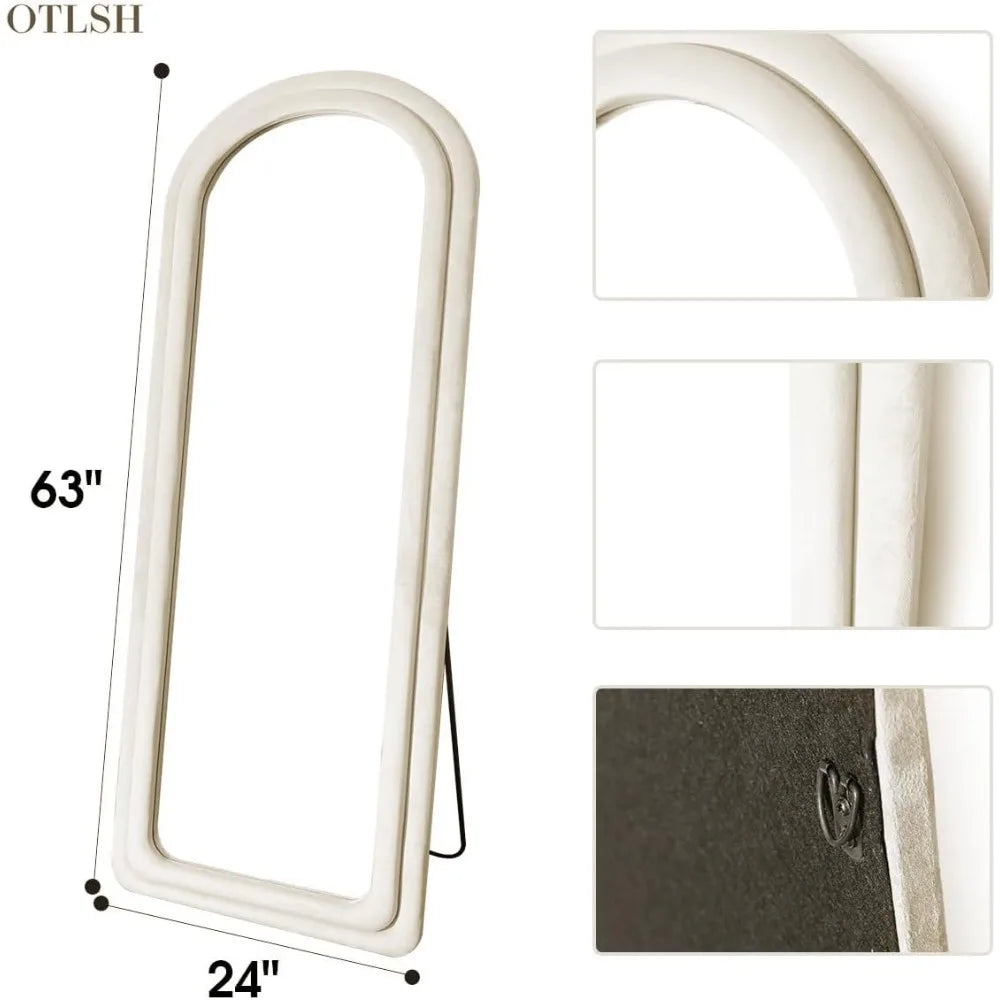 Floor Mirror with Arched Frame