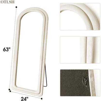 Floor Mirror with Arched Frame