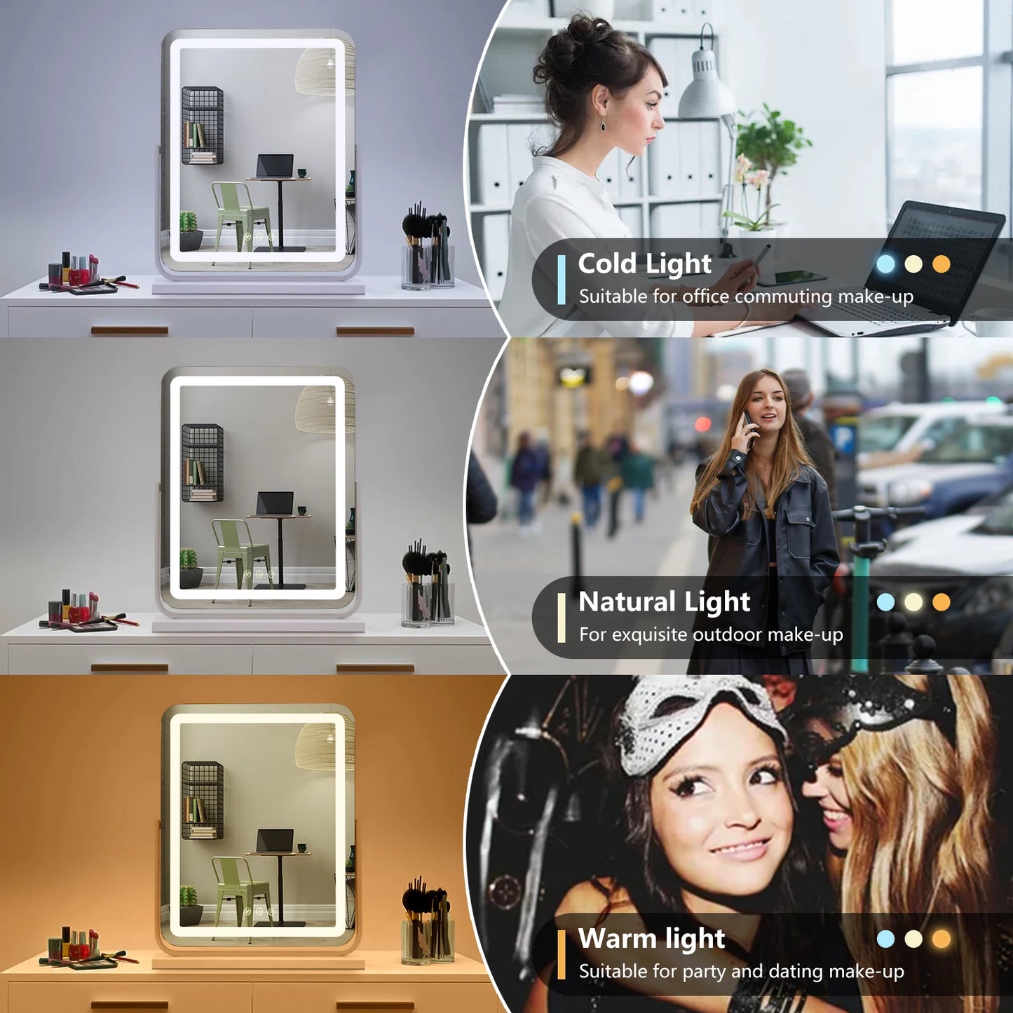 LED Vanity Mirror with Touch Controls