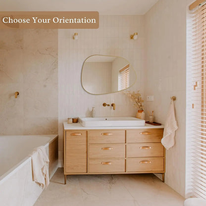 Golden Wood Framed Wall Mirror