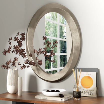 Oval Wall Mirror with Beveled Edge